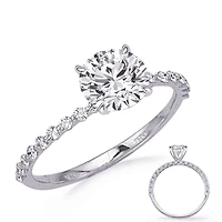 Platinum Round Brilliant Cut Diamond Ring 