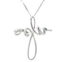 10K White Gold cttw Diamond Cross Pendant