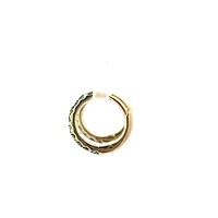10K Yellow Gold 0.20cttw Emerald Hoop / Huggie / Hinged Earrings