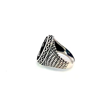 Argent Silver and Onyx Nautical Style Ring
