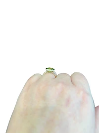 14K Yellow Gold Peridot and Diamond Ring - Size 7