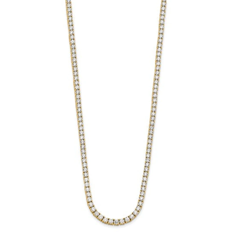 14K Yellow Gold 10.00cttw Lab Grown Diamond Tennis Style Necklace - 16”