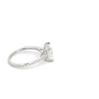 14K White Gold 2.33Cttw Lab Grown Princess Cut Diamond Engagement Ring - /