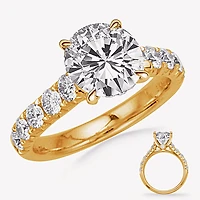14K Round Brilliant Cut Diamond Ring