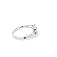 10K White Gold Heart Shape 0.054cttw Diamond Ring, size 6.5