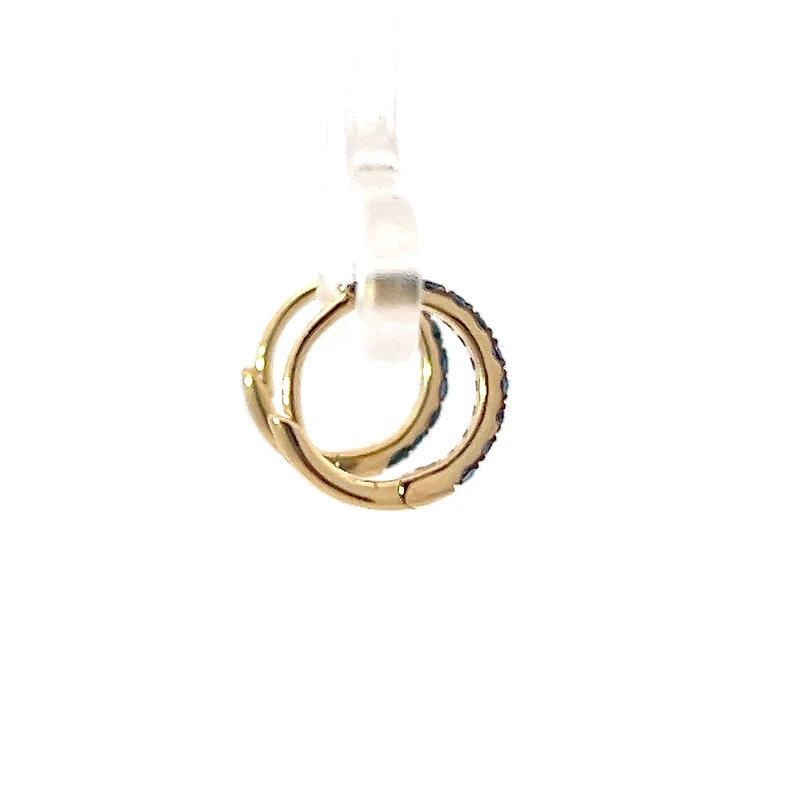 10K Yellow Gold 0.25cttw Sapphire Hoop / Huggie / Hinged Earrings