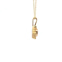 10K Yellow Gold Amethyst and Diamond Pendant - 18 inches