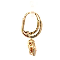 14K Yellow Gold Citrine and Diamond Dangle Earring