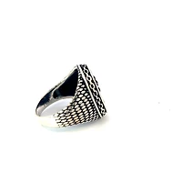 Argent Silver and Onyx Nautical Style Ring