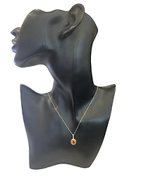 14K Yellow Gold 2.28cttw Citrine and 0.16cttw Diamond Pendant, 18"