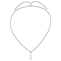 14kw 1.00cttw Lab Grown Diamond Tennis Style Bolo Necklace - Adjustable up to 20”