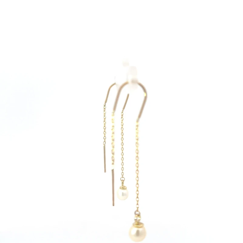10K Yellow Gold Threading Earrings
