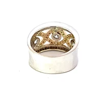 14K White and Yellow Gold 0.72cttw Canadian Diamond Ring - size 6.5