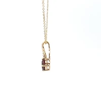 10K Yellow Gold Garnet and Diamond Pendant