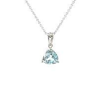 10K White Gold Blue Topaz Necklace - 18 Inches