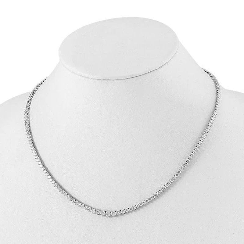 14kw 6.50cttw Lab Grown Diamond Tennis Style Necklace - 16”