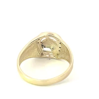 10K Yellow Gold 0.10cttw Diamond Horseshoe Gents Ring, 10 - 5 /