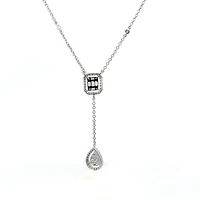 14K White Gold 0.65cttw Diamond Necklace, 18"