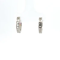 925 Silver Earrings Rainbow Coloured Cubic Zirconia Huggies