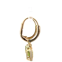 14K Yellow Gold Peridot and Diamond Earrings