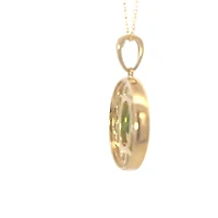 10K Yellow Gold Peridot and Mother of Pearl Pendant - 18 inches