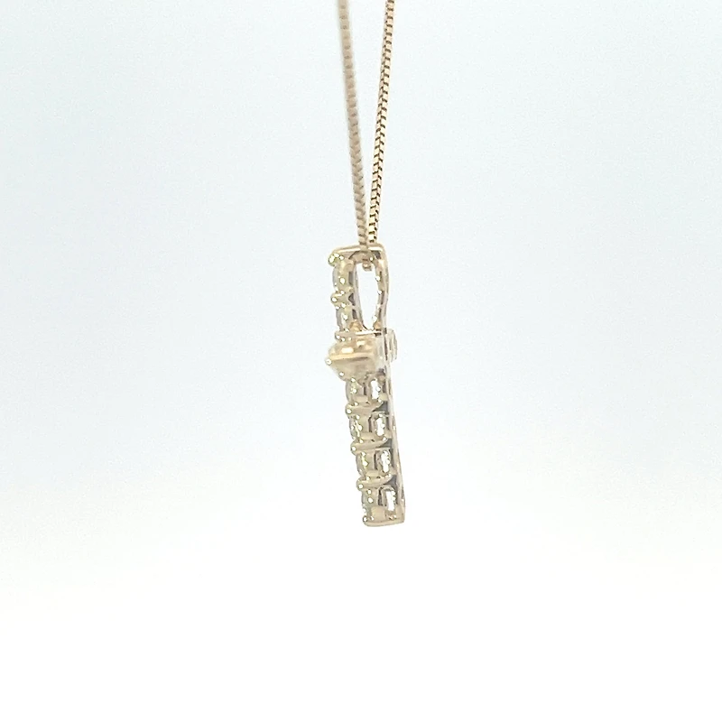 10K Yellow Gold 0.25 cttw Diamond Cross Pendant, 18"