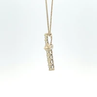 10K Yellow Gold 0.25 cttw Diamond Cross Pendant, 18"