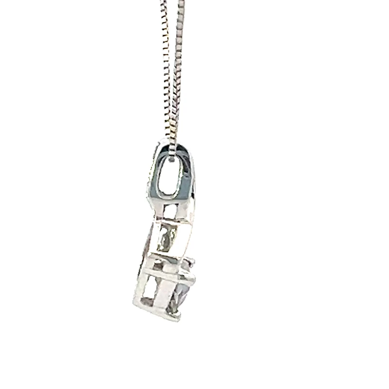 10K White Gold Mystic Topaz and Diamond Pendant