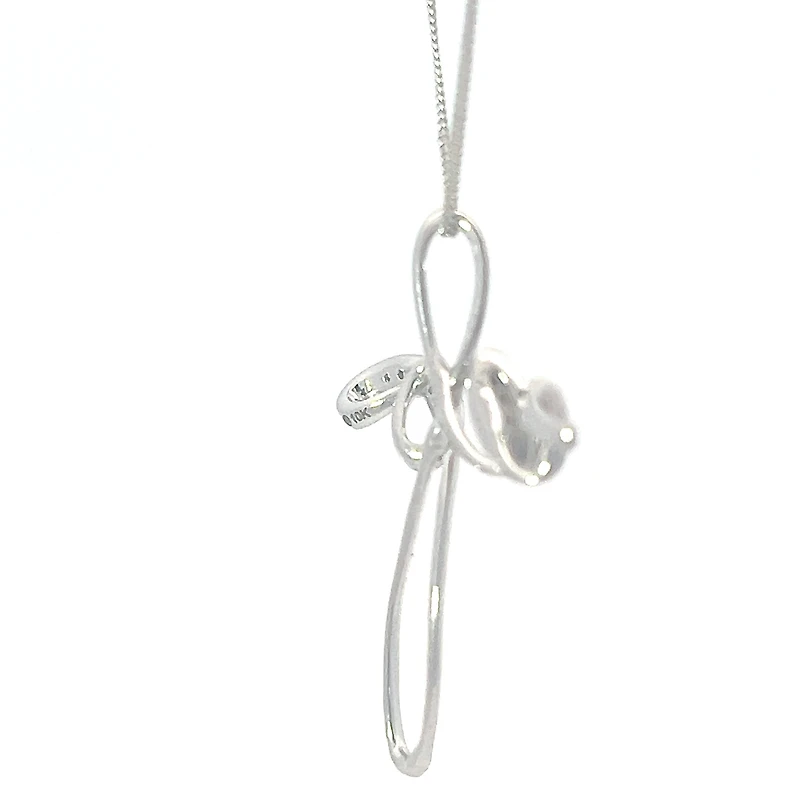 10K White Gold cttw Diamond Cross Pendant
