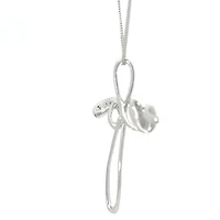 10K White Gold cttw Diamond Cross Pendant