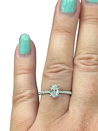 14K White Gold 0.78cttw Oval Cut Canadian Diamond Engagement Ring - /