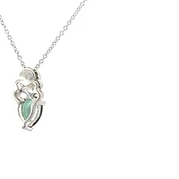 10K Gold 7x5mm Pear Cut Created Alexandrite and 0.018cttw Diamond Necklace