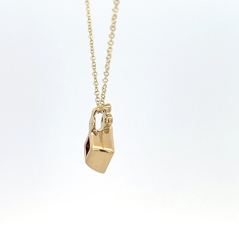 10K Yellow Gold Created Alexandrite and Diamond Necklace