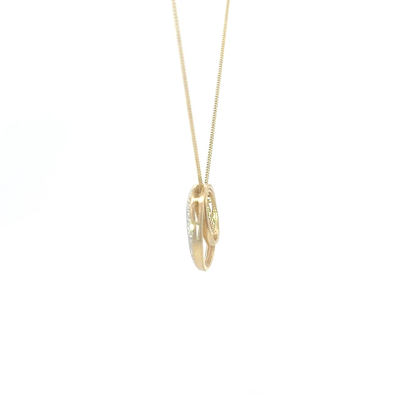 10K Yellow Gold 0.10cttw Diamond Pendant, 18"