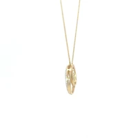 10K Yellow Gold 0.10cttw Diamond Pendant, 18"