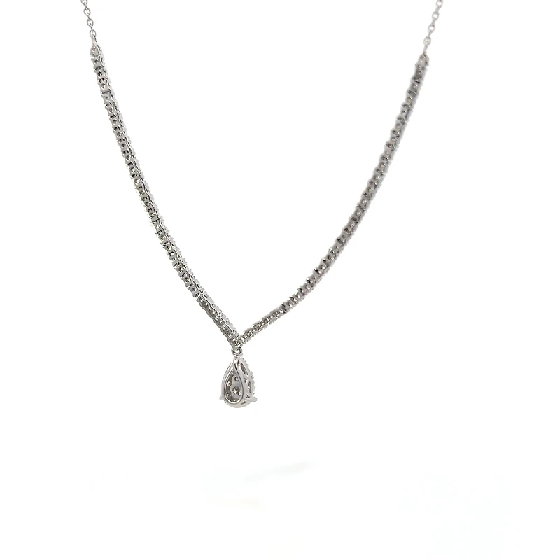 14K White Gold 1.00cttw Diamond Necklace, 18"