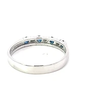 10K White Gold 0.02cttw Diamond with Sapphire Ring - Size 6.5 - 4.5