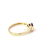 10K Yellow Gold Amethyst and Diamond Ring - 4.5