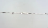 952 Silver ID Baby Bracelet 6" Adjustable with Pink Cubic Zirconia