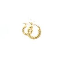 10K Yellow Gold Twisted Hoop Earrings