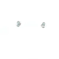 10K White Gold 0.80cttw Aquamarine and 0.05cttw Diamond Earrings with Butterfly Backs