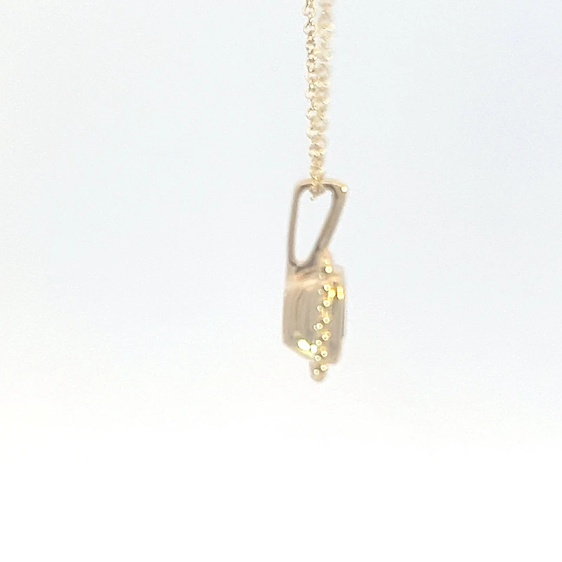 10K Yellow Gold 5mm Cushion Cut Peridot Pendant - 18 Inches