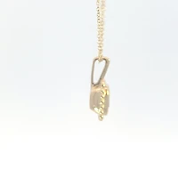 10K Yellow Gold 5mm Cushion Cut Peridot Pendant - 18 Inches