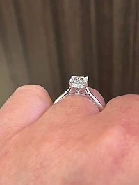 18K White Gold 1.24cttw Oval Lab Grown Diamond Solitaire Engagement Ring