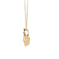 10K Yellow Gold London Blue Topaz and Diamond Necklace - 18 Inches