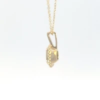 10K Yellow Gold 5mm Cushion Cut Peridot Pendant - 18 Inches