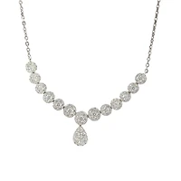14K White Gold 3.00cttw Diamond Necklace, 18"