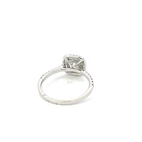 18K White Gold 0.95cttw Lab Grown Diamond Double Halo Engagement Ring