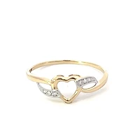 10K Yellow Gold 0.03cttw Diamond Heart Ring, size 6.5 - 4.5