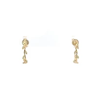 10K Yellow Gold 0.05cttw Diamond Hoop Earrings